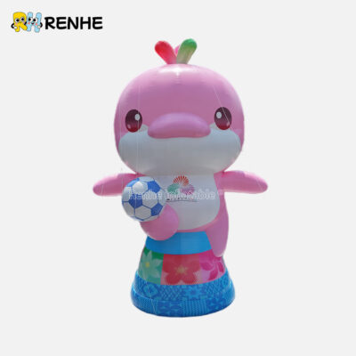 1 Theme Park Matching Durable Theme Custom Inflatable Pink Dolphin