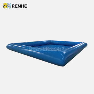 Weatherproof Single Layer Small Blue Square Inflatable Pool