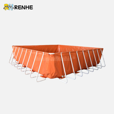 1 Heavy Duty Easy Assemble Orange Frame Pool Backyard Use