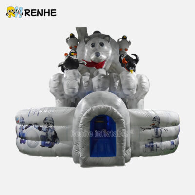 1 Heavy Duty Winter Wonderland Inflatable Slide for Yard