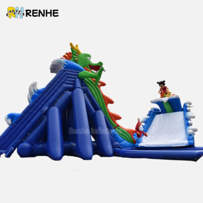 1 Customizable Dragon Themed Giant Inflatable Water Slide