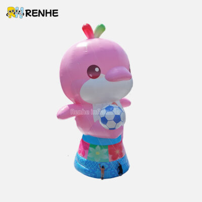 2 Theme Park Matching Durable Theme Custom Inflatable Pink Dolphin