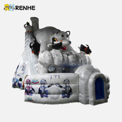 2 Heavy Duty Winter Wonderland Inflatable Slide for Yard