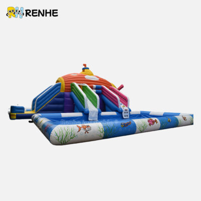 2 Playful Underwater Adventure Inflatable Water Slide for Kids