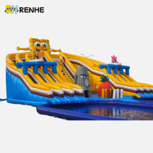 Non-Toxic SpongeBob Inflatable Water Slide for Kids