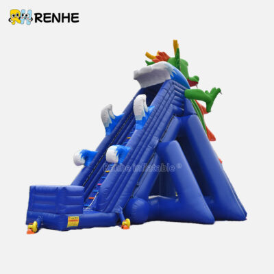 3. Customizable Dragon Themed Giant Inflatable Water Slide