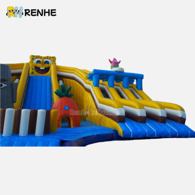 Non-Toxic SpongeBob Inflatable Water Slide for Kids
