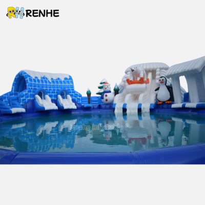 Whimsical Winter Wonderland Inflatable Water Slide
