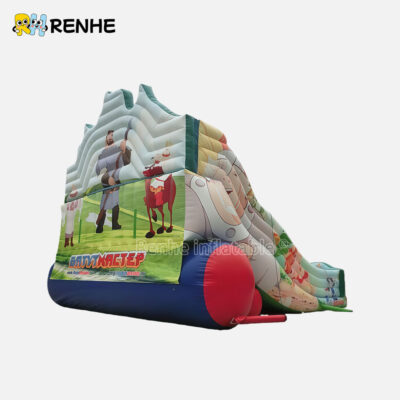 Playful Wide-body Multi-hue Kids Safe Inflatable Dry Slide for Park