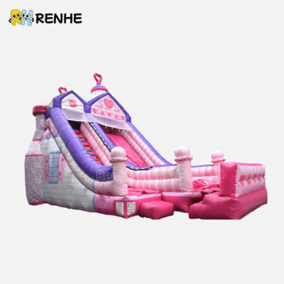 4 Customizable Cute Pink Princess Inflatable Play Slide for Kids