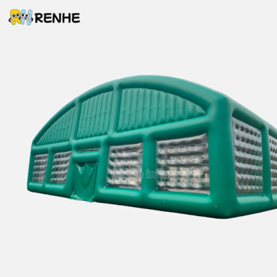 Eco-Friendly Green Inflatable Tent with Clear Panels