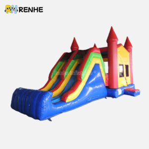 Thrilling Double-Slide Inflatable Castle for Group Entertainment