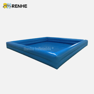 Modern Square Inflatable Pool with Low-Profile Edges for Rooftop Pools