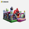 Bird Attack Themed Inflatable Bounce House with Obstacle Challenge for Backyard Recreation