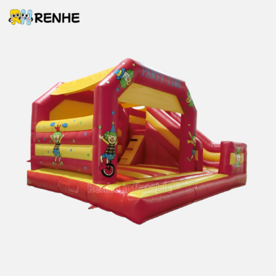 Circus Party Time Inflatable Bounce House for Carnival-Themed Birthday Parties