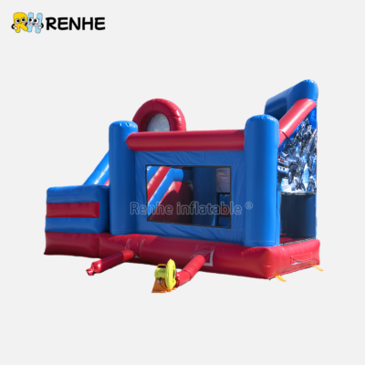 2 Non-toxic Inflatable Bounce House with Slide for Public Community Event