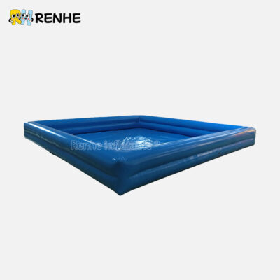 Modern Square Inflatable Pool with Low-Profile Edges for Rooftop Pools