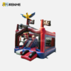 Pirate Ship Inflatable Bounce House with Slide for Backyard Recreation