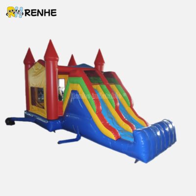 Thrilling Double-Slide Inflatable Castle for Group Entertainment