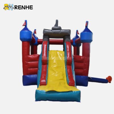 2 Waterproof Inflatable Castle Slide with Central Slide for Thrilling Kids' Entertainment