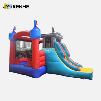 3 Waterproof Inflatable Castle Slide with Central Slide for Thrilling Kids' Entertainment