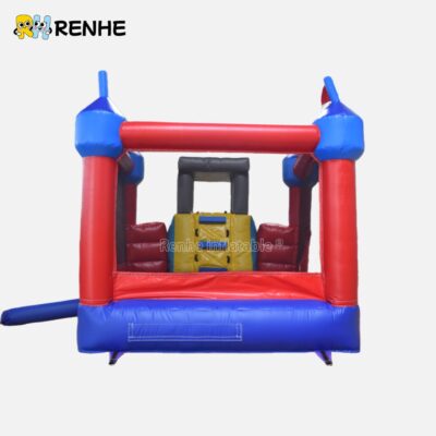 4 Waterproof Inflatable Castle Slide with Central Slide for Thrilling Kids' Entertainment