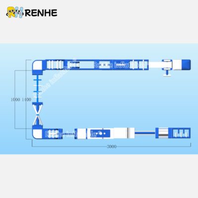 1 Inflatable Water Obstacle Course Modular Design with Engineering Drawings for Amusement Parks