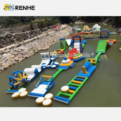 1 Colorful Modular Inflatable Water Park Obstacle Course for Amusement Park