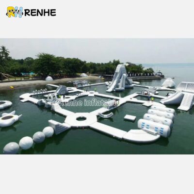 2 Large-Scale Floating Inflatable Water Park Obstacle Attraction for Events