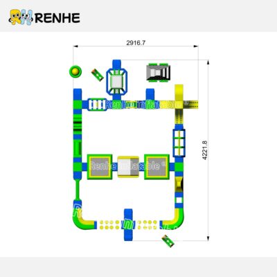 3 Multi Function Integrated Obstacle Slide Climb Platform Inflatable Water Park