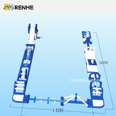 3 Inflatable Water Obstacle Course Modular Design with Engineering Drawings for Amusement Parks