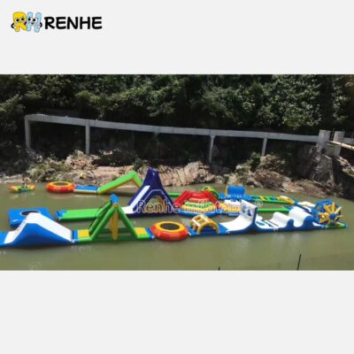 3 Colorful Modular Inflatable Water Park Obstacle Course for Amusement Park