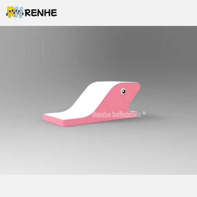 4 Modular Pink Inflatable Water Obstacle Course Components for Custom Aqua Parks