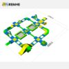 4 Multi Function Integrated Obstacle Slide Climb Platform Inflatable Water Park