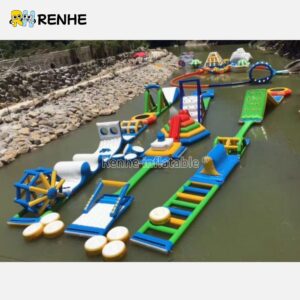 Colorful Modular Inflatable Water Park Obstacle Course for Amusement Park