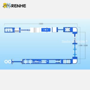 Inflatable Water Obstacle Course Modular Design with Engineering Drawings for Amusement Parks